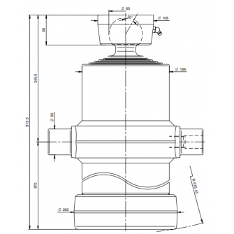 Teleskopski cilinder 5 stopenj 16 ton 2990mm s kroglo 5015S